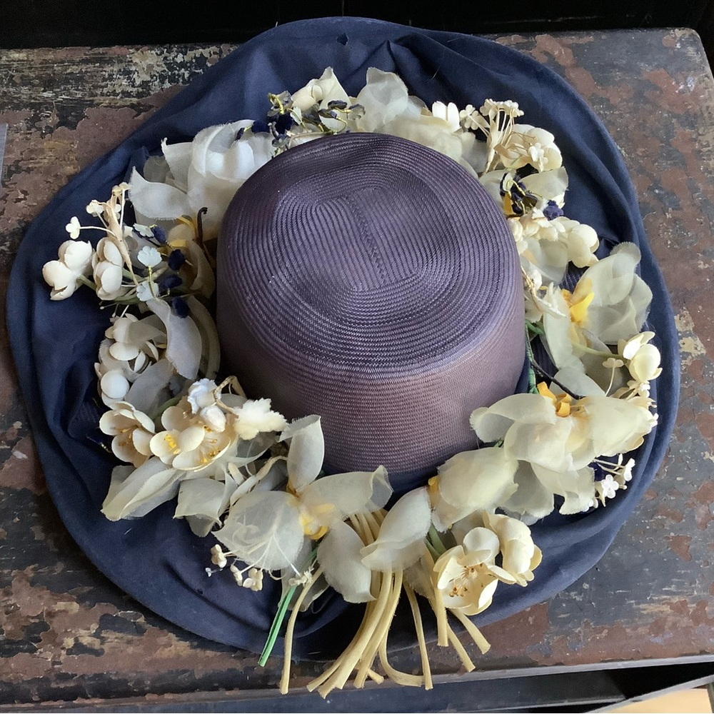 Vintage Michael Terre Southern California Hat With Millinery Flowers MCM